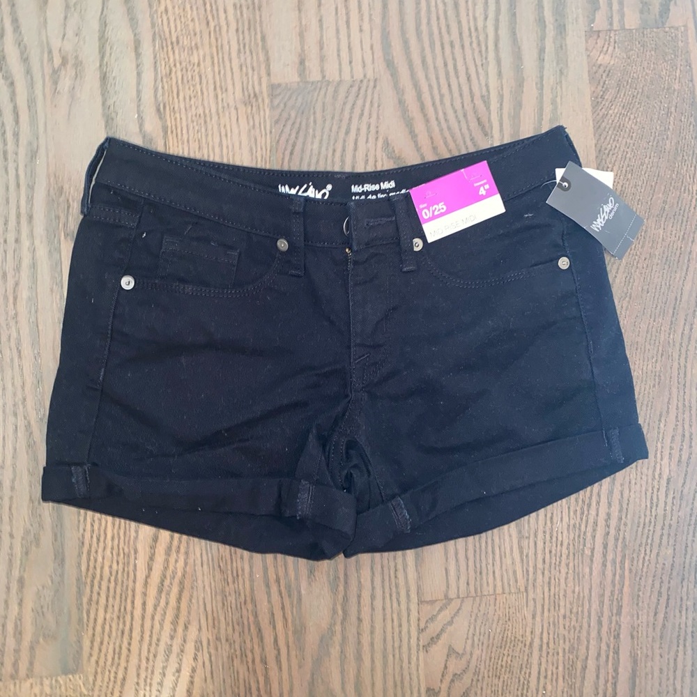 Black jean shorts